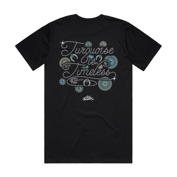 Turquoise is Timeless Men’s Black Tee