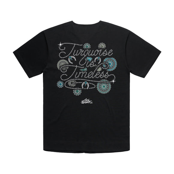 Turquoise is Timeless Men’s Black Baseball Jersey